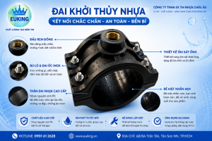 Đai khởi thủy HDPE EUKING PN16 dùng đấu nối nhánh cho hệ thống cấp nước